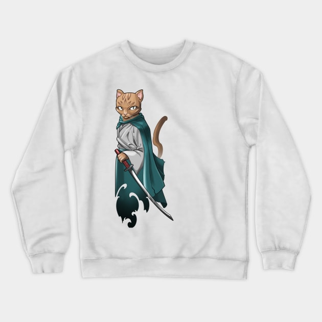 Samurai cat Crewneck Sweatshirt by Vika_lampa_13